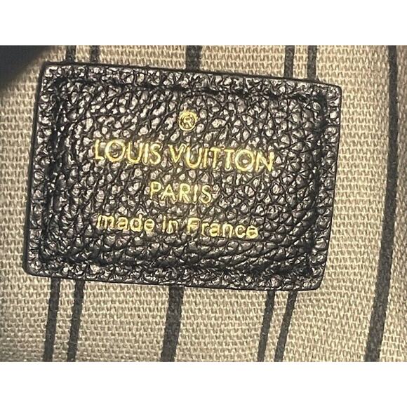 LOUIS VUITTON Monogram Black Leather MM Hand Bag Lock Strap Dust Bag - Picture 6 of 16